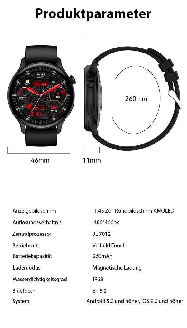 AMOLED Screen Smart Watch 