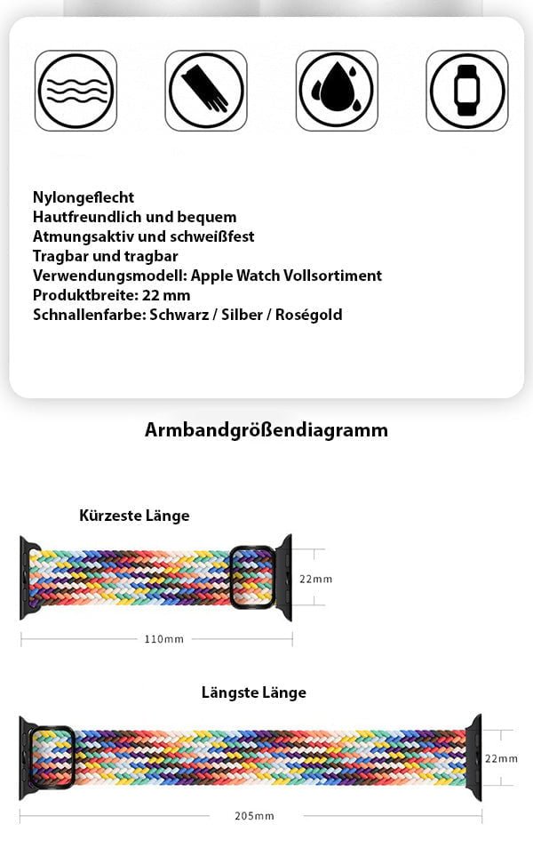 Regenbogenfarbenes Nylon