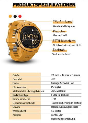 NORTH EDGE Herren Digitaluhr
