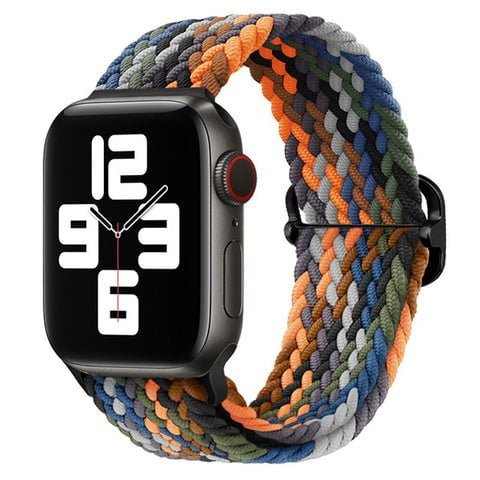 Rainbow colored nylon smart watch strap