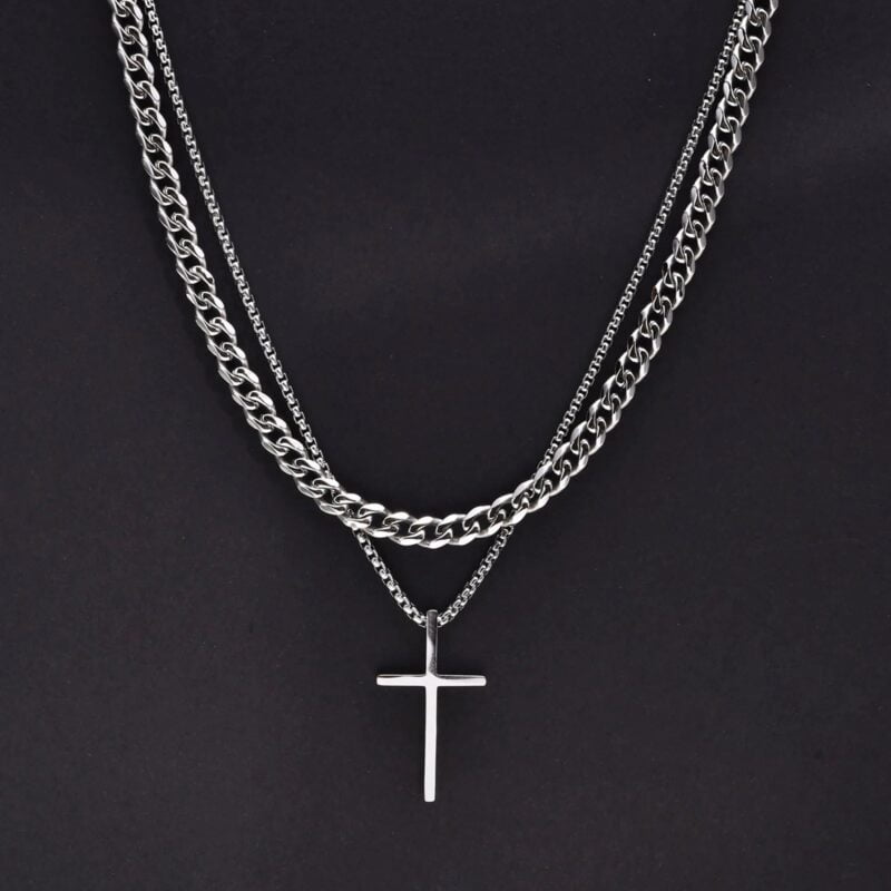 Layered Plain Cross Pendant